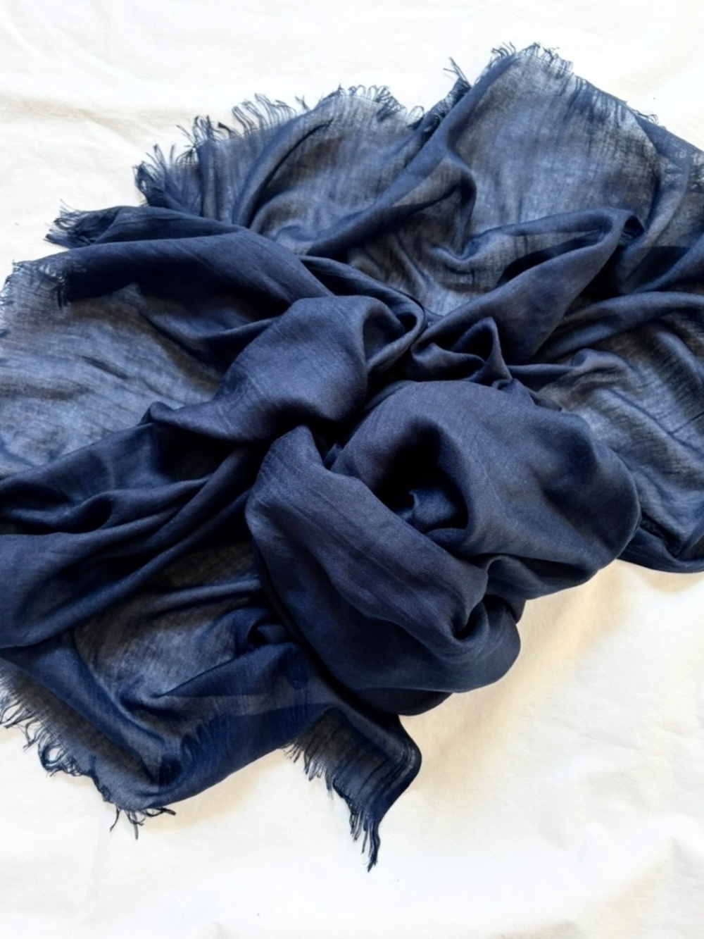 Scarf, Dark Blue Scarf, Large Cotton Summer Shawl, Soft Wrap, Women Accessories